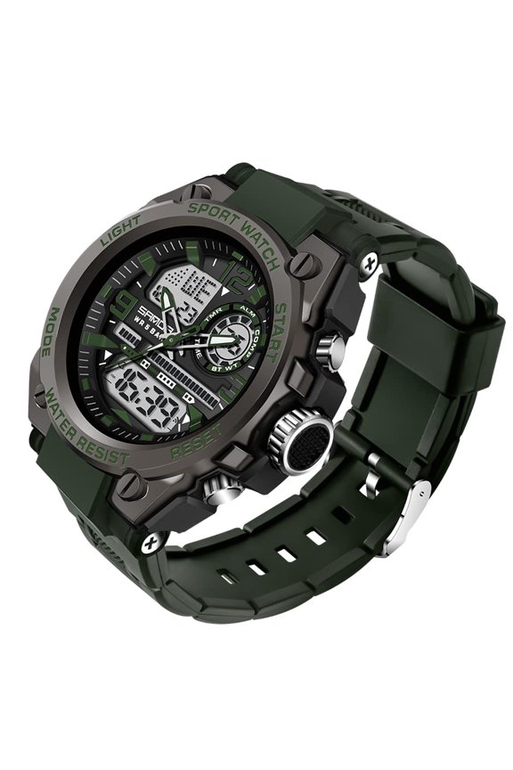 Men's Watches Outdoor Sports Waterproof Military Watch Tactical Digital Analog Wrist Watch Date Multi Function Led Large Face Alarm Stopwatch for Man
