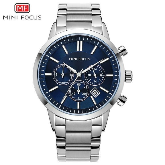 Men's Watches Quartz Wrist Watch Men Waterproof Stainless Steel Blue