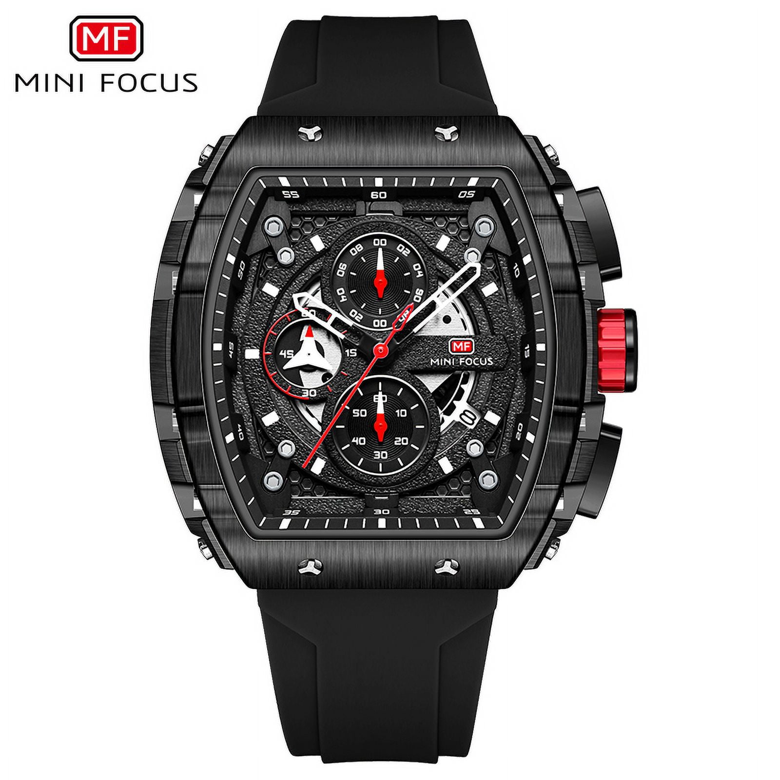 Mens quartz watch sporty fashion silicone strap durable black timepiece casual e S00302acb23de41bda4e5de14a83e1  main image 3
