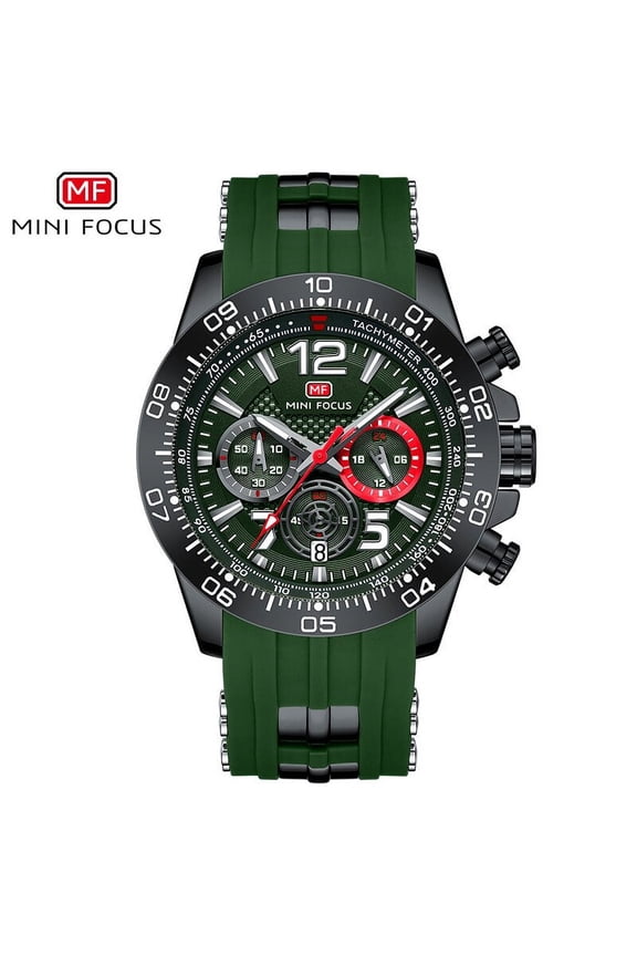 Men's Watches Sports Multifunction Sub-Dials Chronograph Luminous Hands Waterproof Wristwatches Silicone Strap Relogio Masculino