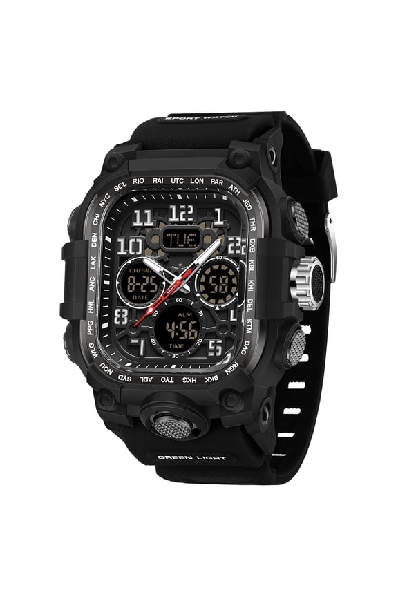 Men's Watches Sports Outdoor Waterproof Military Watch Date Multi Function Tactics LED Alarm Stopwatch