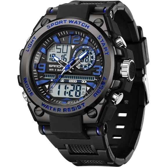 Men's Watches Sports Outdoor Waterproof Military Watch Date Multi Function Tactics LED Alarm Stopwatch