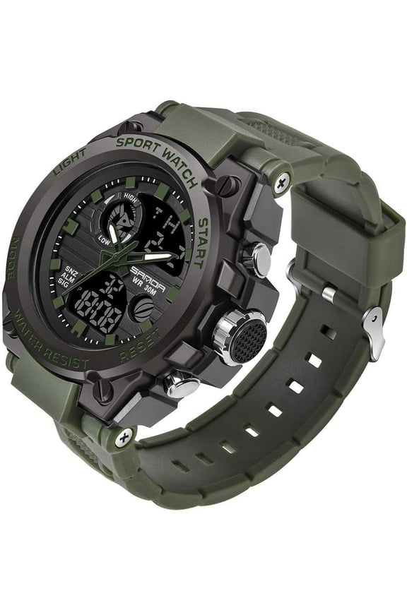 Men's Watches Sports Outdoor Waterproof Military Watch Date Multi Function Tactics LED Alarm Stopwatch