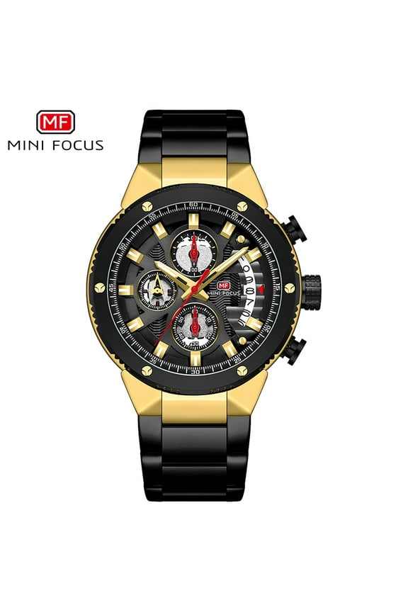 Men's Watches Sports Quartz Wristwatches Stainless Steel Luminous Hands Chronograph