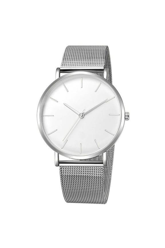Men's Watches, Stainless Steel Quartz Dress Watch, 40mm Casual Fashion Wristwatch with Crystal Dial Pin Buckle