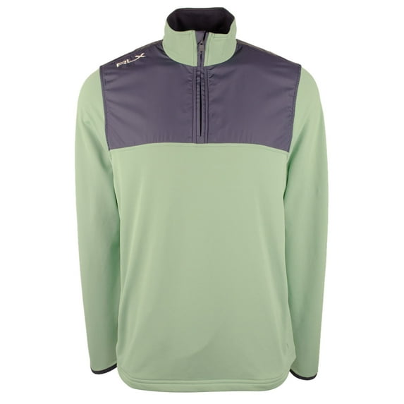 RLX Ralph Lauren Men's Water-Repellant Pullover Shirts Green / Navy Blue XL