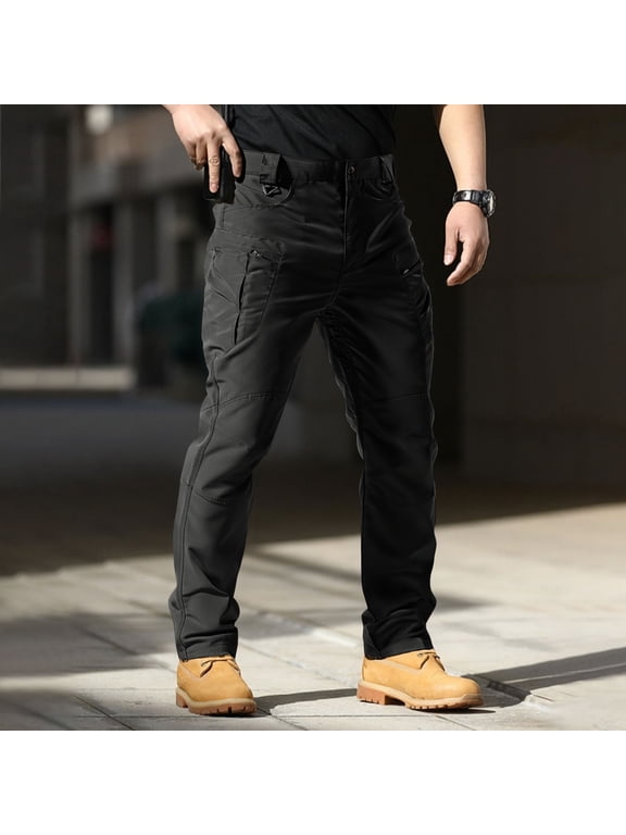 Men's Water-Resistant 4-Way Stretch Pants - Zip-Off Legs for BDU Outdoor Work & Travel - Tactical Pants for Men Black 3XL
