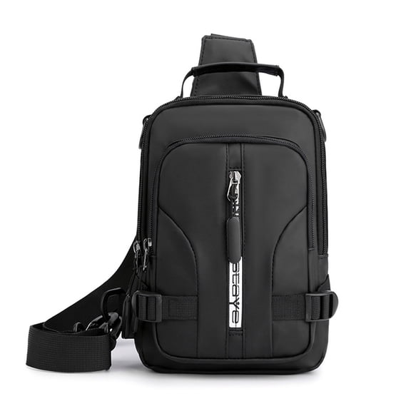 Men's Water-Resistant Nylon Crossbody Bag with USB Charging Port and Anti-Theft Design