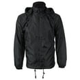 thumbnail image 1 of Men's Water Resistant Polar Fleece Lined Hooded Windbreaker Rain Jacket (Black,M), 1 of 4