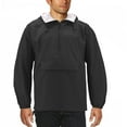 thumbnail image 1 of Men's Water Resistant Windbreaker Hooded Half Zip Pullover Rain Jacket (Black, XL), 1 of 3