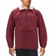 thumbnail image 1 of Men's Water Resistant Windbreaker Hooded Half Zip Pullover Rain Jacket (Burgundy, 3XL), 1 of 3