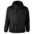 thumbnail image 1 of Men's Water Resistant Zip Up Hooded Lightweight Windbreaker Rain Jacket (Black,L) LAX, 1 of 3