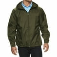 thumbnail image 1 of Men's Water Resistant Zip Up Hooded Lightweight Windbreaker Rain Jacket (Olive,S), 1 of 3