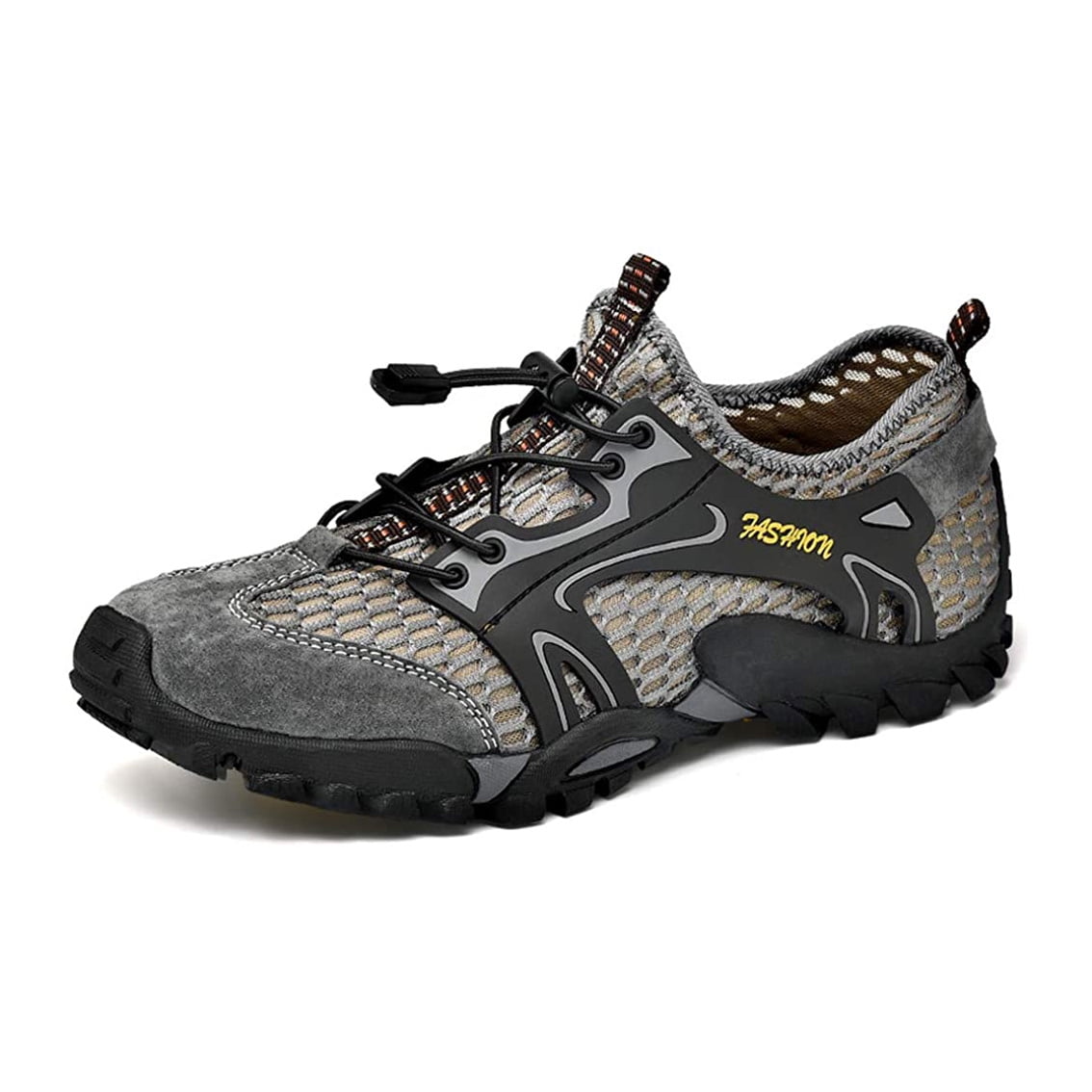 Men's Water Shoes Quick Dry Sports Aqua Soft Hiking Breathable Lightweight Outdoor Mesh Barefoot Training Walking 11.5-12 Gray
