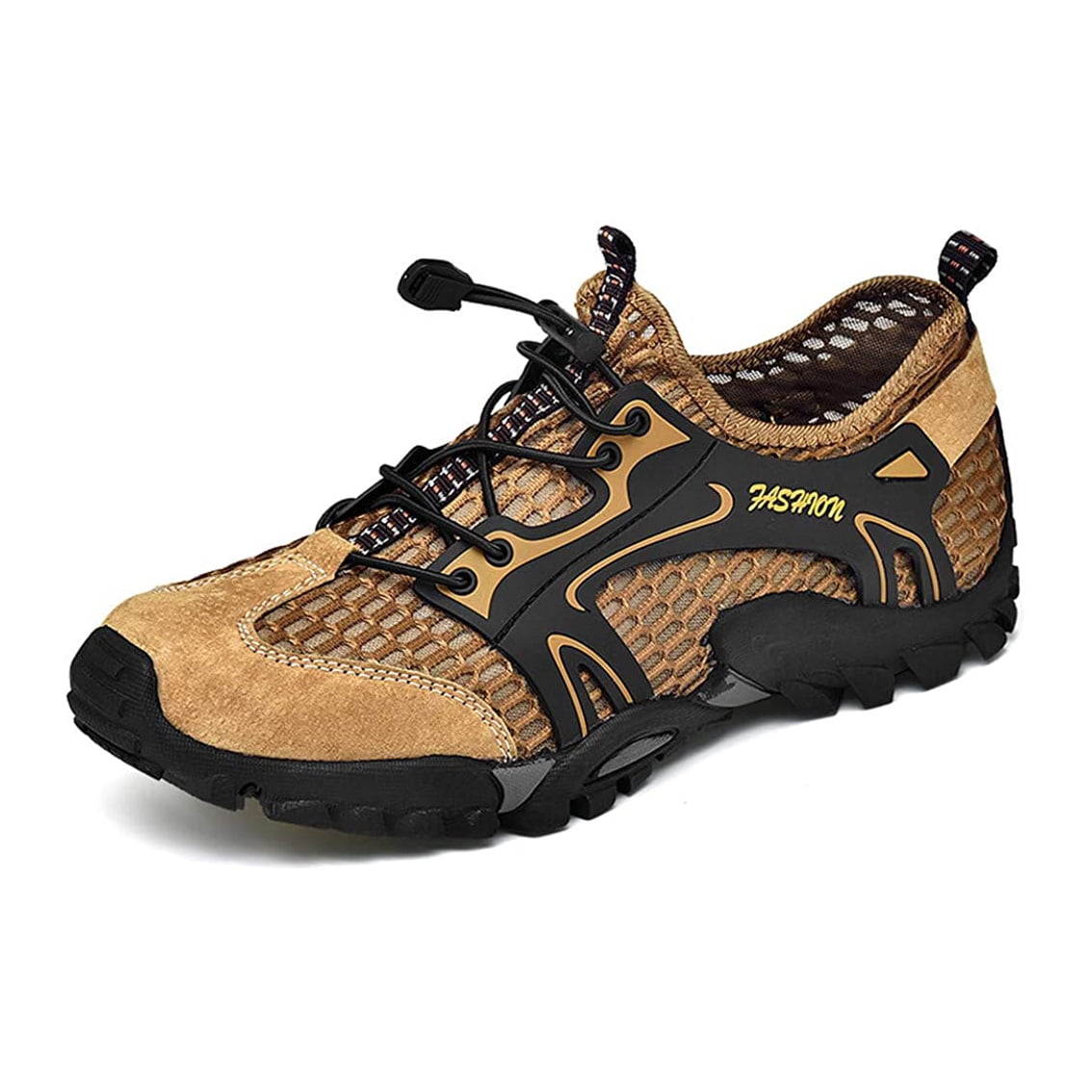 Men's Water Shoes Quick Dry Sports Aqua Soft Hiking Breathable Lightweight Outdoor Mesh Barefoot Training Walking 9.5-10 Brown
