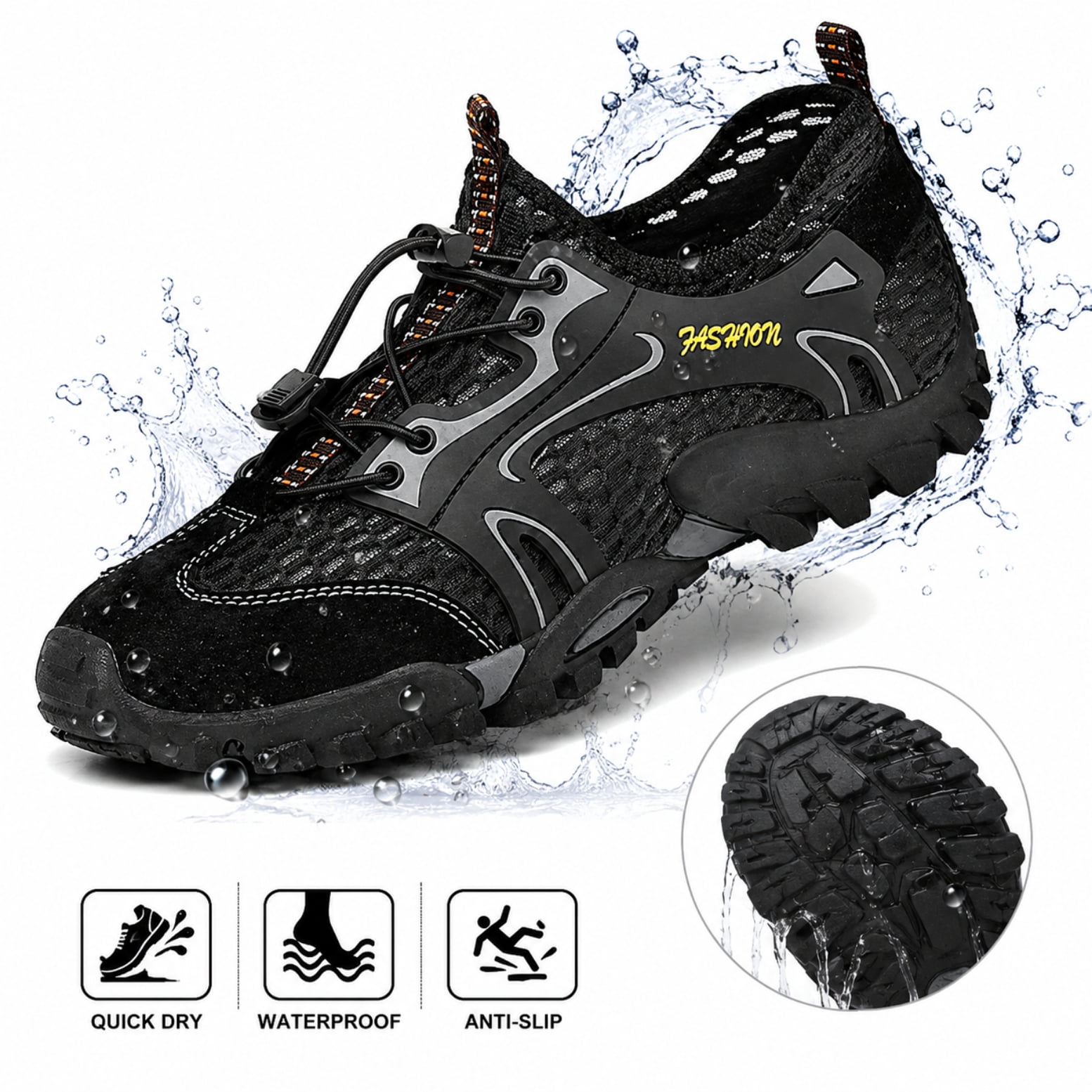 Men's Water Shoes Quick Dry Sports Aqua Soft Hiking Breathable Lightweight Outdoor Mesh Barefoot Training Walking