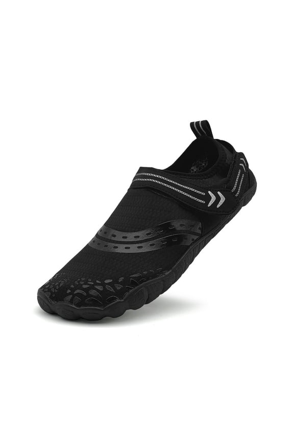 Men's Water Shoes Hook & Loop Quick Dry Water Trainers Barefoot Summer Outdoor Breathable Walking Shoes Zero Drop Sneakers Yoga Surfing Exercise Sports Swim Shoes Pool Beach Party Black
