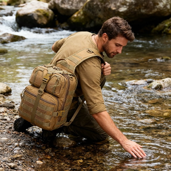 Men's Waterproof Crossbody Backpack Style Shoulder Bag, Large Capacity Anti-Theft Chest Bag for Travel Gym Commute, Durable Outdoor Sling Pack with Laptop Compartment