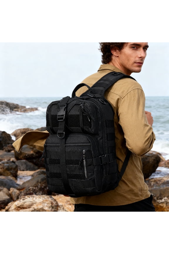 Men’s Waterproof Crossbody Shoulder Bag Backpack Style | Large Capacity Travel Sling Bag for Men | Multi-Functional Adjustable Strap | Black/Green/Coffee | Gym, Work, Outdoor Use