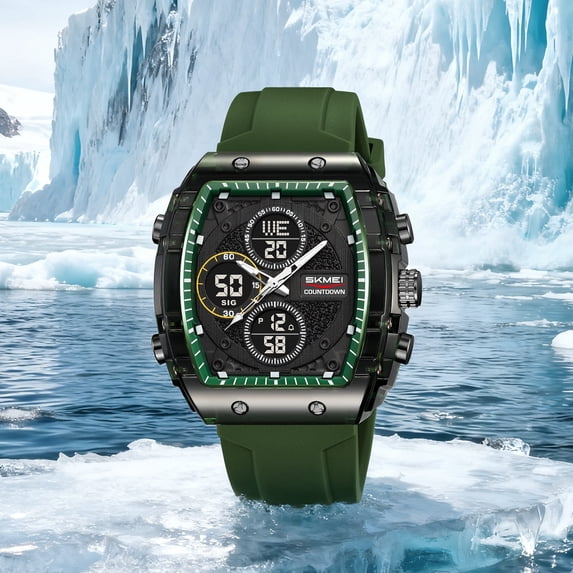 Men's Waterproof Digital Sports Watch with Luminous Display and Long Battery Life, Rugged Outdoor Watch for Hiking, Camping, Running, Swimming and Climbing Activities
