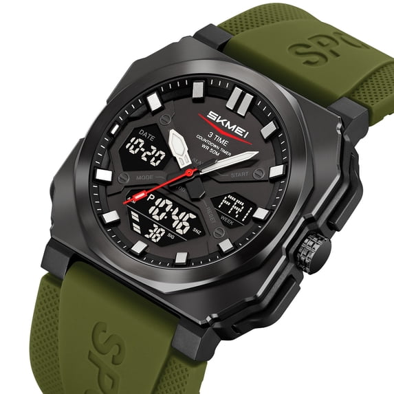 Men's Waterproof Digital Sports Watch with Luminous Display and Long Battery Life, Rugged Outdoor Watch for Hiking, Camping, Running, Swimming and Climbing Activities