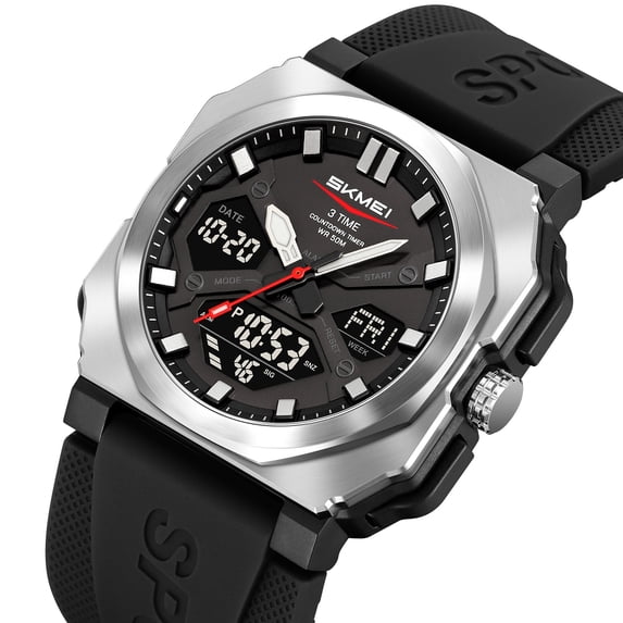 Men's Waterproof Digital Sports Watch with Luminous Display and Long Battery Life, Rugged Outdoor Watch for Hiking, Camping, Running, Swimming and Climbing Activities
