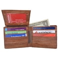 thumbnail image 1 of Men's Waterproof Genuine Eel Skin Leather Flap Up ID Credit Card Holder Bifold Wallet (Brown), 1 of 6