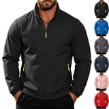 Men's Waterproof Golf Windbreaker Active Shell Jacket Stand Collar Full ...