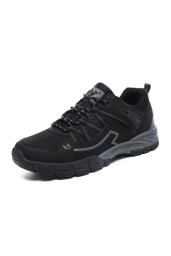 Men's Waterproof Hiking Shoes, Breathable Suede & Mesh Outdoor Trail Sneakers, Non-Slip Rubber Outsole, Shock Absorption Comfortable Footwear for Trekking, Camping, and Daily Outdoor Activities
