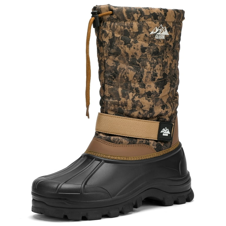 Men's Waterproof Hiking Winter Snow Boots Insulated Fur Liner