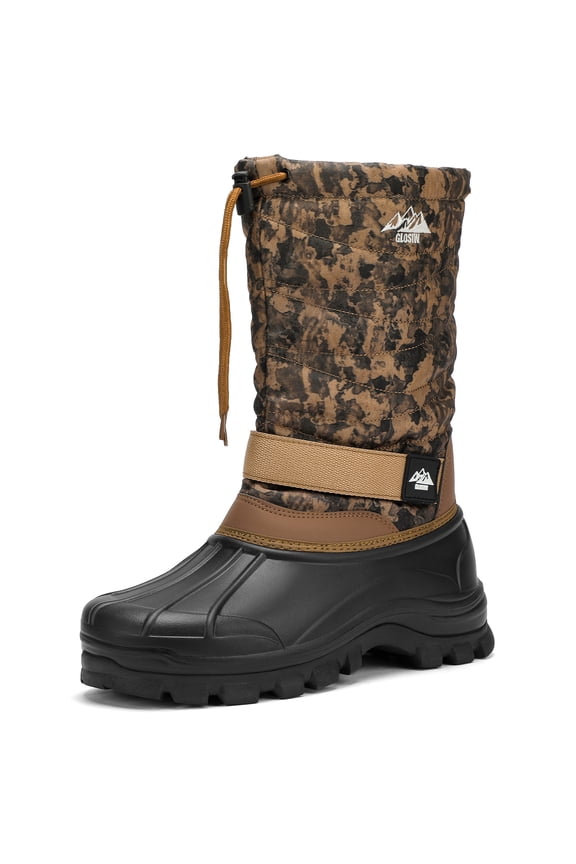 Men's Waterproof Hiking Winter Snow Boots Insulated Fur Liner Lightweight Outdoor Tall Boots