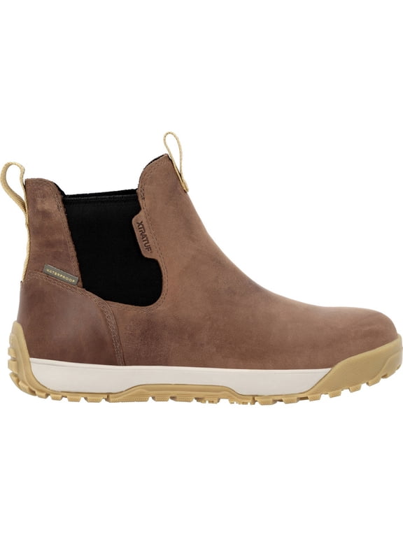 Men's Waterproof Leather Ankle Deck Boot, Earth Brown, Size 11(M)