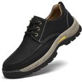 thumbnail image 1 of Men's Waterproof Leather Low-Top Hiking Shoes Casual Lace Up Non-Slip Wear-Resistant Thick-Soled Outdoor Walking Sneakers Moccasin Work Shoes, 1 of 6
