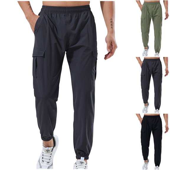 Men's Waterproof Lightweight Cargo Pants for Hiking Golf Travel Workwear with Zipper Pockets Casual Outdoor Tactical Bottoms Daily Wear Essential | Ihhxva,Black 2XL