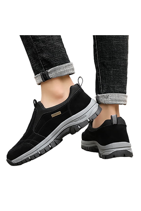 Men's Waterproof Non Slip Hiking Shoes Comfortable Orthopedic Walking Shoes Slip On Outdoor Camping Sneakers