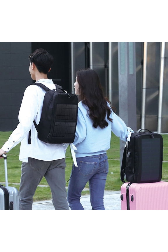 Men's Waterproof Nylon Solar Charging Backpack Sports Leisure Hiking