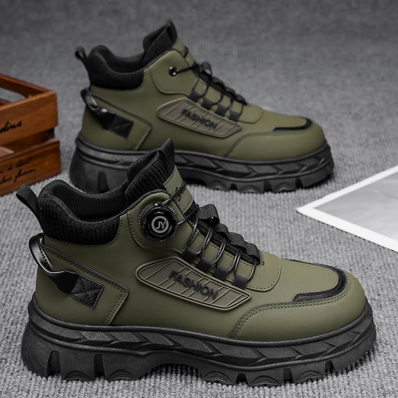 Men's Waterproof PU Boots - anti slip Durable Lightweight Construction Boots for Outdoor