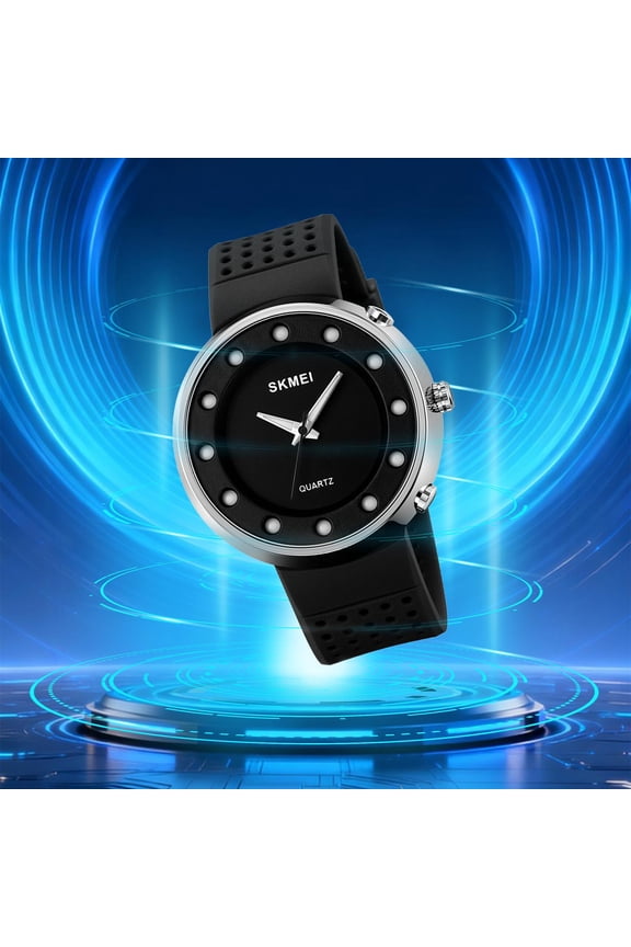 Men's Waterproof Quartz Analog-Digital Watch with Casual Fashion Design for Everyday Wear and Active Lifestyles Silver