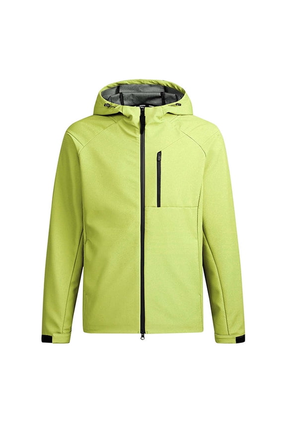Men's Waterproof Rain Jacket Insulated Windproof Jackets Outdoor Lightweight Rain Shell Coat Jackets Hiking Golf Packable Hood