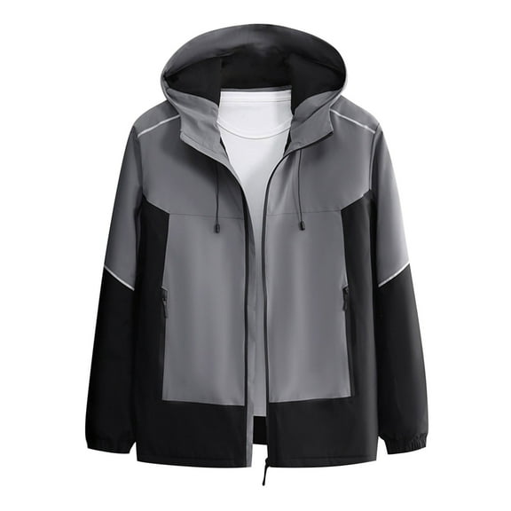 Men's Waterproof Rain Jacket Lightweight Outdoor Raincoat Hooded for Hiking skiing Man Solid Color Three Prevention Cottoning Climbing Wear As One Down Intensification Warm Outdoor