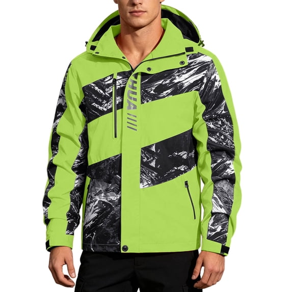 Men's Waterproof Rain Jacket Lightweight Rain Coat Men Windbreaker Fall Jacket with Hood for Outdoor Hiking Cycling 2026 Fall Outfits(010_Yellow,M)