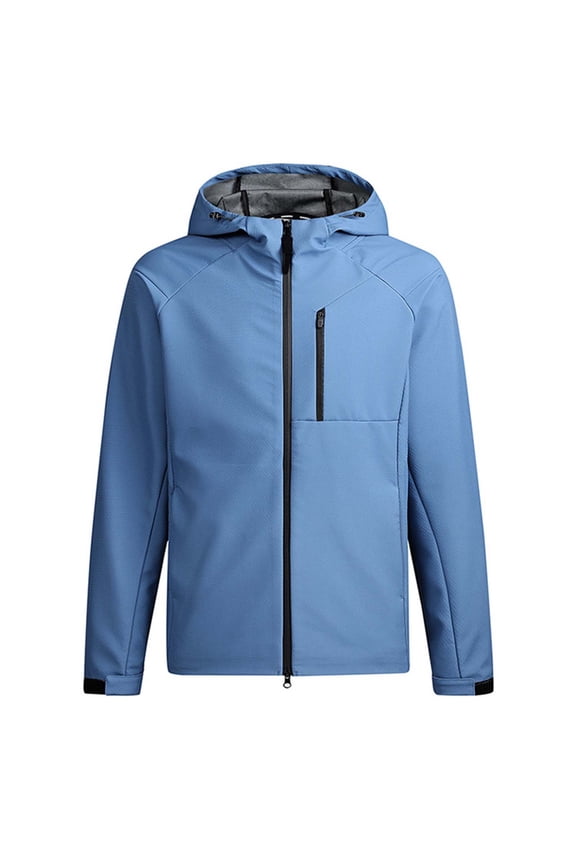 Men's Waterproof Rain Jacket Long Sleeve Tee Shirts Insulated Windproof Jackets Outdoor Lightweight Rain Shell Coat Jackets for Fishing Workout Athletic Gym