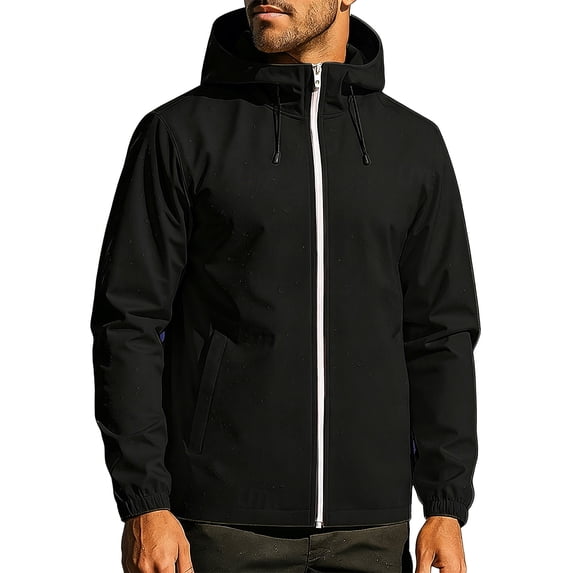 Men's Waterproof Rain Jacket Outdoor Raincoat Shell Jacket Breathable Jacket for Travel or Daily Wear