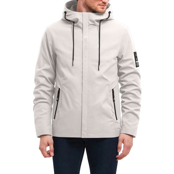 Men's Waterproof Rain Jacket Outdoor Raincoat Shell Jacket Hiking Golf Jacket Lightweight Windbreaker Jacket Khaki
