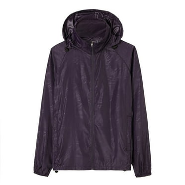 Men's Waterproof Rain Jacket Windproof Light Sun-proof Sports Jacket Outdoor with Hood