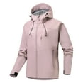 thumbnail image 1 of Men's Waterproof Rain Jackets Lightweight Sports Zipper Hooded Trench Coats Softshell Windproof Outdoor Hiking Outerwear Pink XXXXL, 1 of 9