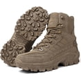 thumbnail image 1 of Men's Waterproof Side Zipper Outdoor Combat Boots Mens Orthopedic Support Anti-Puncture Work Shoes Anti-Sprain Hiking Lightweight 8" Side Zipper Steel Toe Tactical Combat Boots, 1 of 7