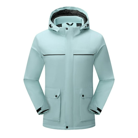 Men's Waterproof Ski Jacket Long Sleeve Hooded Windproof Parka Rain Jacket Snowboarding Winter Coats