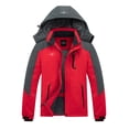 thumbnail image 1 of Men's Waterproof Ski Jacket with Fleece Lining - Winter Snow Coat for Hiking & Outdoor Sports Red Small, 1 of 9