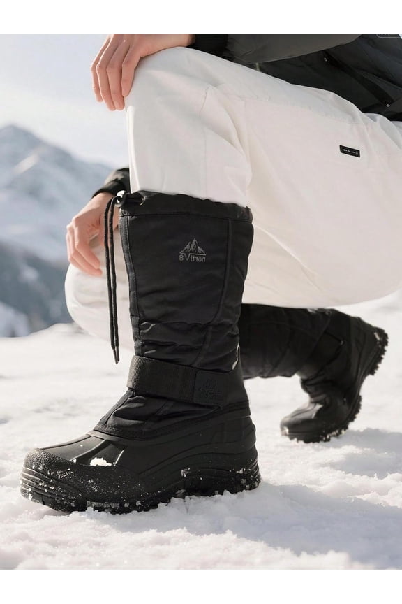 Men's Waterproof Snow Boots Winter Insulated Fur Liner Lightweight Outdoor Hiking Tall Booties 2026